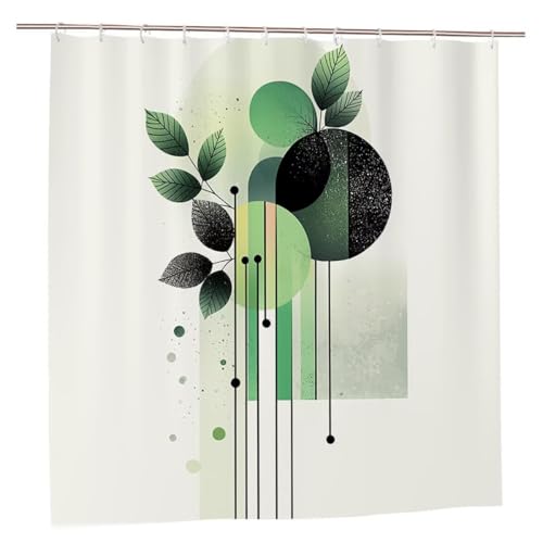 Duschvorhang 200x180 Duschvorhang Beige Duschrollo mit Gewicht Duschvorhänge Badewanne Modern Wasserdicht Polyester Duschrollo Waschbar Duschvorhänge mit 12 Haken für Badezimmer Badewanne Dusche A-81 von Ciooyxee