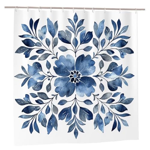 Duschvorhang Anlage Duschvorhang 200x200 Duschrollo Einfach Duschvorhänge mit Gewicht Wasserdicht Shower Curtains Waschbar Polyester Stoff Duschvorhänge mit 12 Haken Deko Geschenke für Frauen A-76 von Ciooyxee