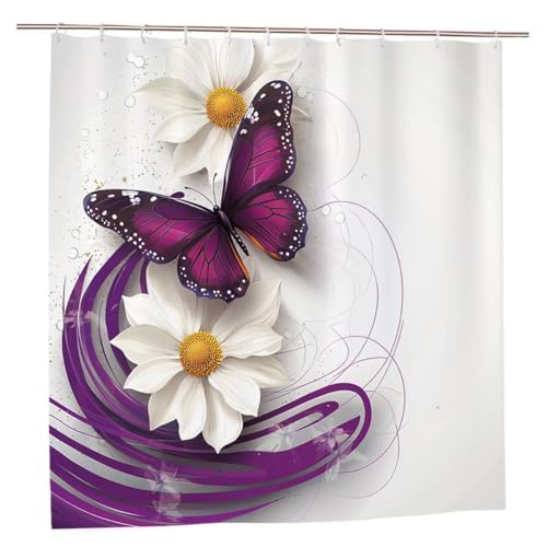 Duschvorhang Lila Duschvorhang 240x200 Duschrollo Schmetterling Duschvorhänge mit Gewicht Wasserdicht Shower Curtains Waschbar Polyester Duschvorhänge mit 12 Haken Deko Geschenke für Frauen C-18 Duschvorhang Lila Duschvorhang 240x200 Duschrollo Schmetterling Duschvorhänge mit Gewicht Wasserdicht Shower Curtains Waschbar Polyester Duschvorhänge mit 12 Haken Deko Geschenke für Frauen C-18 von Ciooyxee