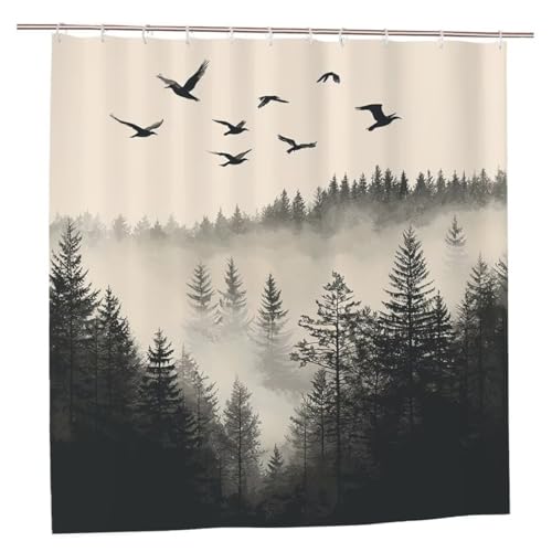 Duschvorhang Retro Duschvorhang 200x200 Duschrollo Wald Duschvorhänge mit Gewicht Wasserdicht Shower Curtains Waschbar Polyester Duschvorhänge mit 12 Haken Badezimmer Deko Geschenke für Frauen C-34 Duschvorhang Retro Duschvorhang 200x200 Duschrollo Wald Duschvorhänge mit Gewicht Wasserdicht Shower Curtains Waschbar Polyester Duschvorhänge mit 12 Haken Badezimmer Deko Geschenke für Frauen C-34 von Ciooyxee