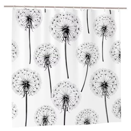 Duschvorhang Weiß Duschvorhang 180x180 Duschrollo Anlage Duschvorhänge mit Gewicht Wasserdicht Shower Curtains Waschbar Polyester Duschvorhänge mit 12 Haken Badezimmer Deko Geschenke für Frauen C-12 von Ciooyxee