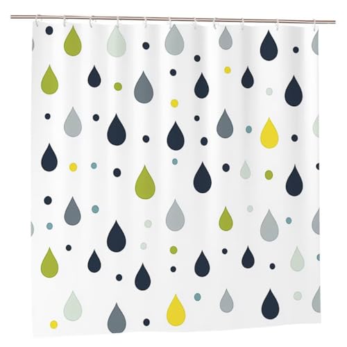 Duschvorhang Weiß Duschvorhang 180x200 Duschrollo Einfach Duschvorhänge mit Gewicht Wasserdicht Shower Curtains Waschbar Polyester Duschvorhänge mit 12 Haken Badezimmer Deko Geschenke für Frauen A-02 von Ciooyxee