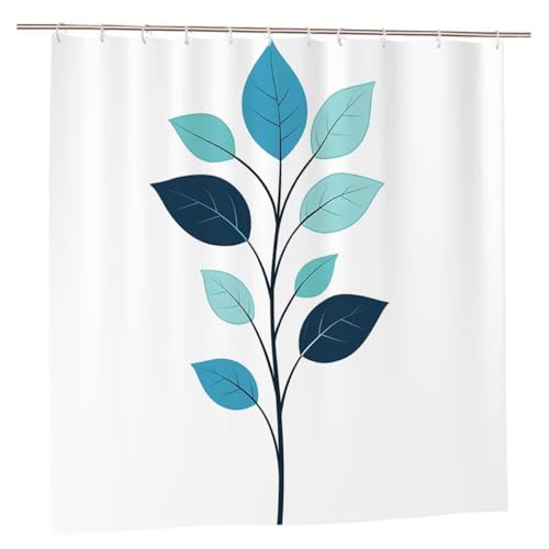 Duschvorhang Weiß Duschvorhang 180x220 Duschrollo Einfach Duschvorhänge mit Gewicht Wasserdicht Shower Curtains Waschbar Polyester Duschvorhänge mit 12 Haken Badezimmer Deko Geschenke für Frauen A-68 von Ciooyxee