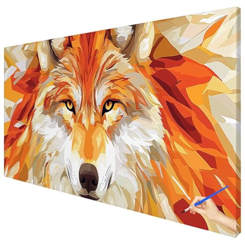 Malen Nach Zahlen Erwachsene Groß 120x50cm Malen Nach Zahlen Retro Basteln Erwachsene Wolf Paint by Numbers Adult Kit DIY Acrylfarbe Ölgemälde Set für Anfänger, Geschenke für Frauen Herbst Deko C-82 Malen Nach Zahlen Erwachsene Groß 120x50cm Malen Nach Zahlen Retro Basteln Erwachsene Wolf Paint by Numbers Adult Kit DIY Acrylfarbe Ölgemälde Set für Anfänger, Geschenke für Frauen Herbst Deko C-82 von Ciooyxee