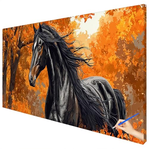 Malen Nach Zahlen Erwachsene Groß 150x60cm Malen Nach Zahlen Pferd Basteln Erwachsene Herbst Paint by Numbers Adult Kit DIY Acrylfarbe Ölgemälde Set für Anfänger, Geschenke für Frauen Deko C-86 Malen Nach Zahlen Erwachsene Groß 150x60cm Malen Nach Zahlen Pferd Basteln Erwachsene Herbst Paint by Numbers Adult Kit DIY Acrylfarbe Ölgemälde Set für Anfänger, Geschenke für Frauen Deko C-86 von Ciooyxee