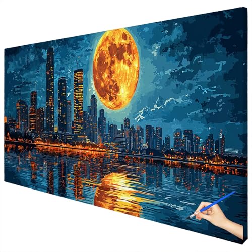 Malen Nach Zahlen Erwachsene Landschaft 120x50cm XXL Malen Nach Zahlen Kinder ab 10 DIY Set Erwachsene Anfänger Paint by Numbers New York Handgemalt Ölgemälde Leinwand Kit Geschenke Herbstdeko D-18 Malen Nach Zahlen Erwachsene Landschaft 120x50cm XXL Malen Nach Zahlen Kinder ab 10 DIY Set Erwachsene Anfänger Paint by Numbers New York Handgemalt Ölgemälde Leinwand Kit Geschenke Herbstdeko D-18 von Ciooyxee