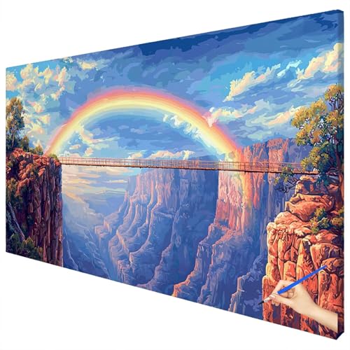 Malen Nach Zahlen Erwachsene Landschaft 180x70cm XXL Malen Nach Zahlen Kinder ab 10 DIY Set Erwachsene Anfänger Paint by Numbers Regenbogen Handgemalt Ölgemälde Leinwand Kit Geschenke Herbstdeko C-57 Malen Nach Zahlen Erwachsene Landschaft 180x70cm XXL Malen Nach Zahlen Kinder ab 10 DIY Set Erwachsene Anfänger Paint by Numbers Regenbogen Handgemalt Ölgemälde Leinwand Kit Geschenke Herbstdeko C-57 von Ciooyxee