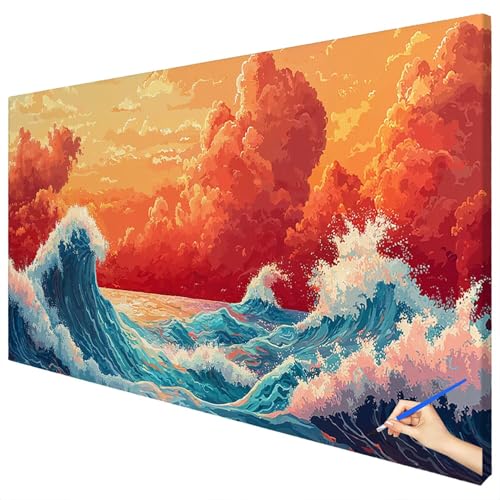 Malen Nach Zahlen Erwachsene Meer 120x50cm XXL Malen Nach Zahlen Kinder ab 10 DIY Set Erwachsene Anfänger Paint by Numbers Landschaft Handgemalt Ölgemälde Leinwand Kit für Geschenke Herbstdeko E-13 Malen Nach Zahlen Erwachsene Meer 120x50cm XXL Malen Nach Zahlen Kinder ab 10 DIY Set Erwachsene Anfänger Paint by Numbers Landschaft Handgemalt Ölgemälde Leinwand Kit für Geschenke Herbstdeko E-13 von Ciooyxee