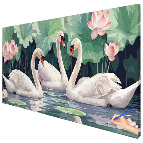 Malen Nach Zahlen Erwachsene Schwan 100x40cm XXL Malen Nach Zahlen Kinder ab 10 DIY Set Erwachsene Anfänger Paint by Numbers Blumen Handgemalt Ölgemälde Leinwand Kit für Geschenke Herbstdeko D-22 Malen Nach Zahlen Erwachsene Schwan 100x40cm XXL Malen Nach Zahlen Kinder ab 10 DIY Set Erwachsene Anfänger Paint by Numbers Blumen Handgemalt Ölgemälde Leinwand Kit für Geschenke Herbstdeko D-22 von Ciooyxee