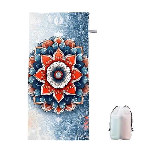 Strandtuch Abstrakt Mikrofaser Handtuch Strandtuch XXL 100x200cm Mandala Saunahandtuch Saugfähig Schnelltrocknend Badehandtuch Groß Sandfrei Strandhandtuch, Leichtes Reisehandtuch für Urlaub Reise K-0 von Ciooyxee