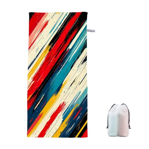 Strandtuch Bunt Mikrofaser Handtuch Strandtuch XXL 60x120cm Retro Saunahandtuch Saugfähig Schnelltrocknend Badehandtuch Groß Sandfrei Strandhandtuch, Weiches Leichtes Reisehandtuch für Urlaub I-8 von Ciooyxee