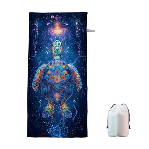 Strandtuch Hell Mikrofaser Handtuch Strandtuch XXL 80x160cm Turtle Saunahandtuch Saugfähig Schnelltrocknend Badehandtuch Groß Sandfrei Strandhandtuch, Weiches Leichtes Reisehandtuch für Urlaub W-6 von Ciooyxee