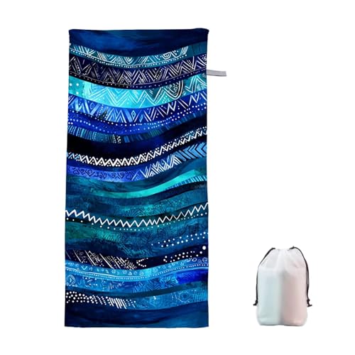 Strandtuch LäNdlich Mikrofaser Handtuch Strandtuch XXL 90x180cm Gestreift Saunahandtuch Saugfähig Schnelltrocknend Badehandtuch Groß Sandfrei Strandhandtuch Leichtes Reisehandtuch für Urlaub Reise O-8 von Ciooyxee