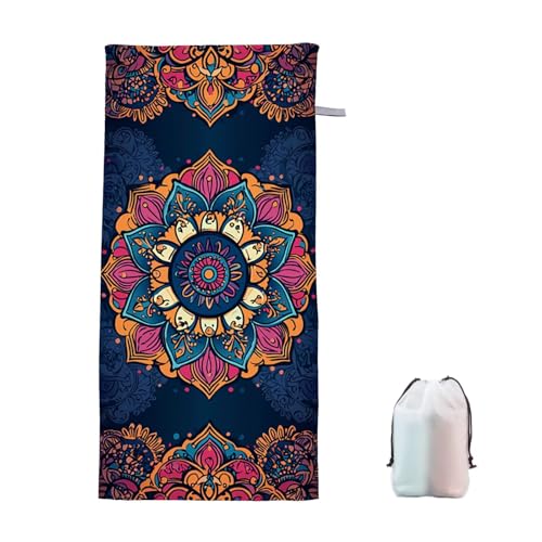 Strandtuch Mandala Mikrofaser Handtuch Strandtuch XXL 70x140cm Retro Saunahandtuch Saugfähig Schnelltrocknend Badehandtuch Groß Sandfrei Strandhandtuch, Leichtes Reisehandtuch für Urlaub Reise G-6 von Ciooyxee
