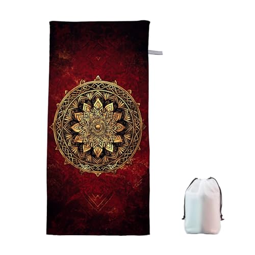 Strandtuch Retro Mikrofaser Handtuch Strandtuch XXL 90x200cm Rot Saunahandtuch Saugfähig Schnelltrocknend Badehandtuch Groß Sandfrei Strandhandtuch, Weiches Leichtes Reisehandtuch für Urlaub Reise S-8 von Ciooyxee