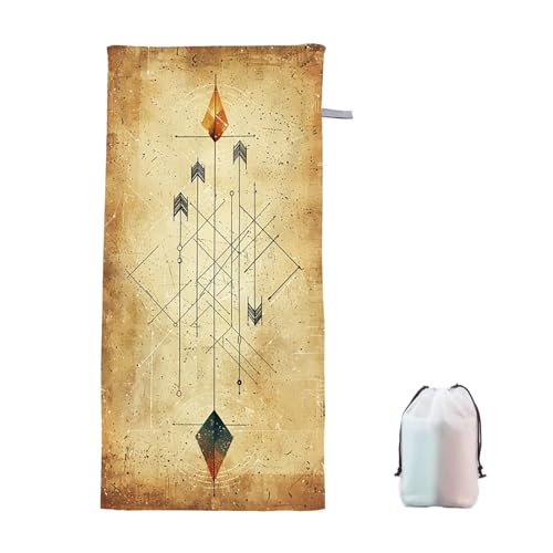 Strandtuch XXL 100x200cm Retro Microfaser Handtücher Strandhandtuch Groß Badetuch Strand Zubehör Schnelltrocknend Sporthandtuch Sandfrei Strandtuch Mikrofaser Saunatuch für Damen Männer (Einfach) H-1 von Ciooyxee