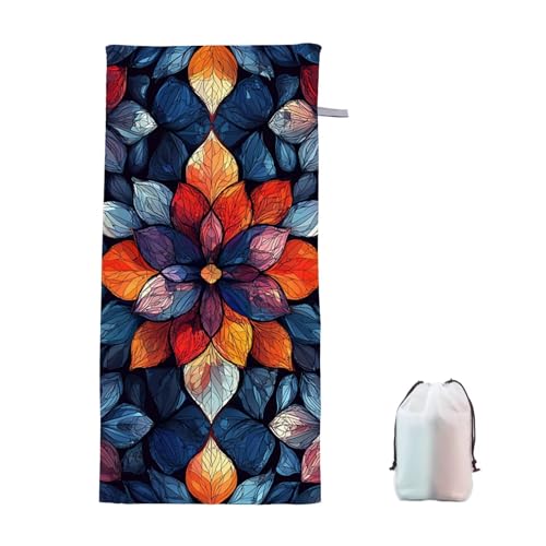 Strandtuch XXL 100x220cm Abstrakt Microfaser Handtücher Strandhandtuch Groß Badetuch Strand Zubehör Schnelltrocknend Sporthandtuch Sandfrei Strandtuch Mikrofaser Leichtes Saunatuch (Mandala) L-5 von Ciooyxee