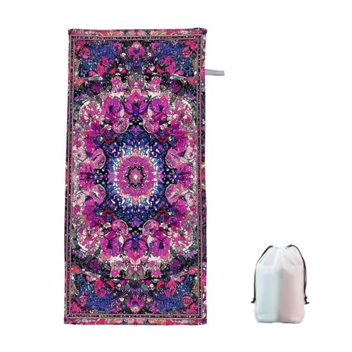 Strandtuch XXL 100x220cm Retro Microfaser Handtücher Strandhandtuch Groß Badetuch Strand Zubehör Schnelltrocknend Sporthandtuch Sandfrei Strandtuch Mikrofaser Saunatuch für Damen Männer (Nordique) F-5 von Ciooyxee