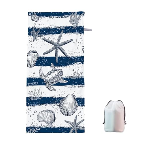 Strandtuch XXL 70x140cm Gestreift Microfaser Handtücher Strandhandtuch Groß Badetuch Strand Zubehör Schnelltrocknend Sporthandtuch Sandfrei Strandtuch Mikrofaser Leichtes Saunatuch (Niedlich) X-1 von Ciooyxee