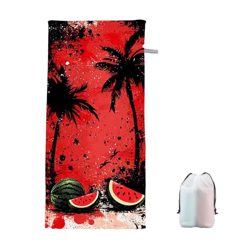 Strandtuch XXL 70x140cm Rot Microfaser Handtücher Strandhandtuch Groß Badetuch Strand Zubehör Schnelltrocknend Sporthandtuch Sandfrei Strandtuch Mikrofaser Leichtes Saunatuch Damen Männer (Baum) T-9 von Ciooyxee