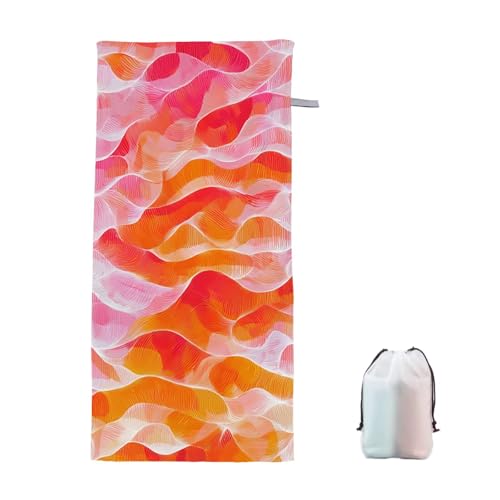 Strandtuch XXL 80x160cm Abstrakt Microfaser Handtücher Strandhandtuch Groß Badetuch Strand Zubehör Schnelltrocknend Sporthandtuch Sandfrei Strandtuch Mikrofaser Saunatuch für Damen Männer (Modern) J-3 von Ciooyxee