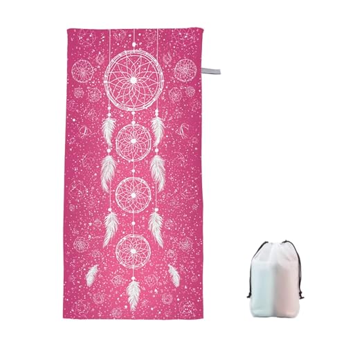 Strandtuch XXL 90x180cm TraumfäNger Microfaser Handtücher Strandhandtuch Groß Badetuch Strand Zubehör Schnelltrocknend Sporthandtuch Sandfrei Strandtuch Mikrofaser Leichtes Saunatuch (Rosa) P-5 von Ciooyxee