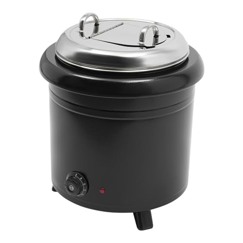 13L Suppentopf mit herausnehmbarem Edelstahl Einsatz und kappbarem Deckel mit Löffelaussparung, 400W elektrischer Suppenwärmer, 30-85°C Temperatur-Einstellbereich von Ciounmb