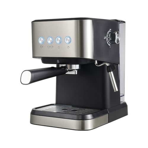Ciounmb Espresso Kaffeemaschine, 1050W, 15-20Bar, 1.5L Wassertank Kapazität, Tassenwärmfunktion, Edelstahl-Aufschäumstab, kleine Tropfkaffeemaschine von Ciounmb