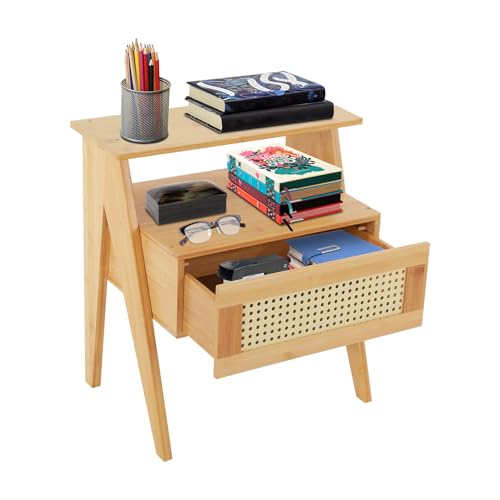 Ciounmb Nachttisch, Nachtschränkchen, Nachtschrank, Beistelltische, kleine Kommode: Dieses Produkt ist ideal für Wohnzimmer, Schlafzimmer und Arbeitszimmer (Holz) von Ciounmb