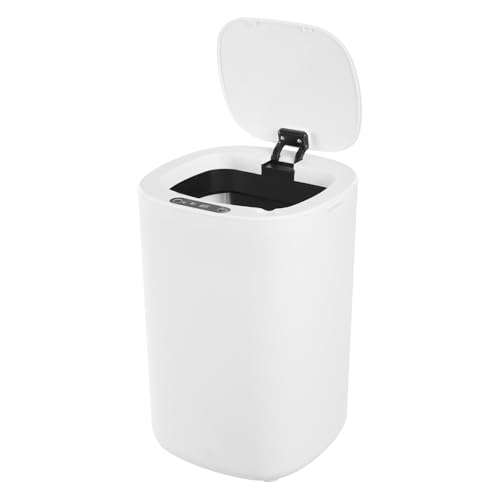 Ciounmb Sensor Mülleimer Küche 12L, Automatik mit Bewegungssensor, Touch-Bedienfeld, LCD-Display, IPX3 Wasserdicht, inkl. Müllsackhalter (Weiß) von Ciounmb
