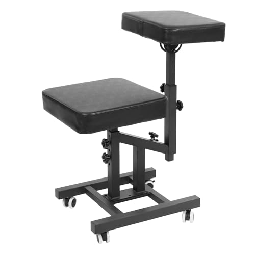 Ciounmb Tattoo Armlehne, Multifunktionaler Rollhocker: Arbeitshocker und Angle höhenverstellbar, mit Rollen, ideal für Tattoo- und Friseursalons (mit Rollen, Schwarz) von Ciounmb