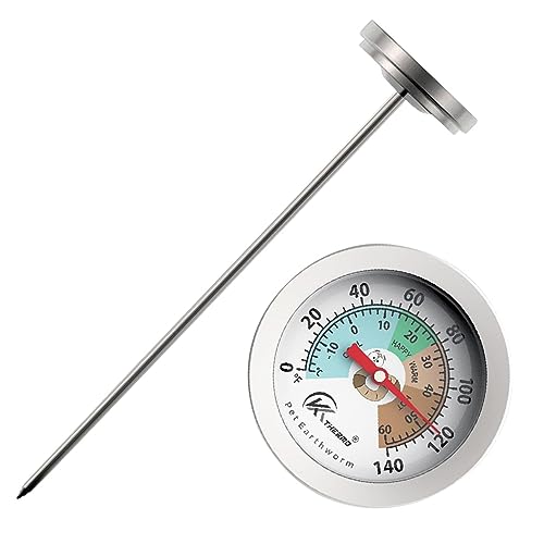 Bodentemperaturthermometer | Garten-Bodenthermometer 7 Zoll - Leicht ablesbares Garten-Bodenthermometer, Außentemperatur-Thermometer, Bodentemperatur-Thermometer Cipliko von Cipliko