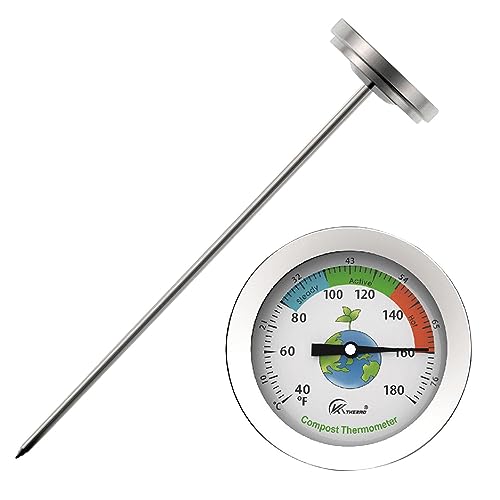 Bodenthermometer für den Garten | Garten-Bodenthermometer 7 Zoll - Leicht ablesbares Garten-Bodenthermometer, Außentemperatur-Thermometer, Bodentemperatur-Thermometer Cipliko von Cipliko