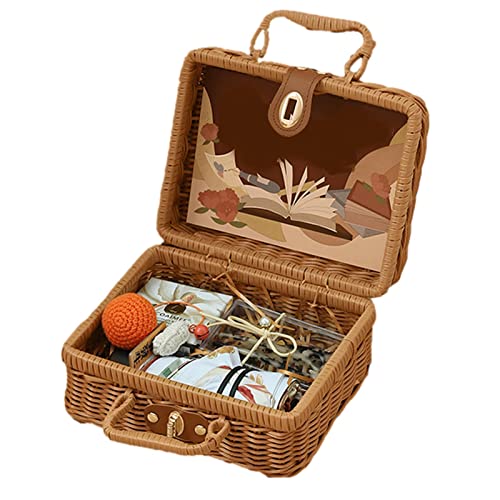 Rattan-Aufbewahrungsbox | Handgefertigter, natürlicher gewebter Korb mit Griff – Mehrzweck-Geschenkboxen für Brautjungfern, Behälter für Hochzeit, Geburtstag, Urlaub, Cipliko von Cipliko