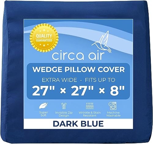 Circa Air Keilkissen – Bettkeil-Kissenbezug für aufblasbares Keilkissen (27 x 27 x 8), ultraweich, 100 % Mikrofaser, mit Reißverschlussbezug, extra breit, groß von Circa Air