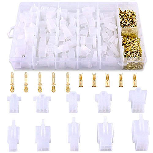 580PCS 2.8 mm Pitch 2/3/4 6 9 Pin Wire Connector Housing Terminal, Male & Female Connector Housing, Pin Header Crimp Wire Terminals Connector Set Kit for Motorcycle Bike, Car, Boat von Circe-eu