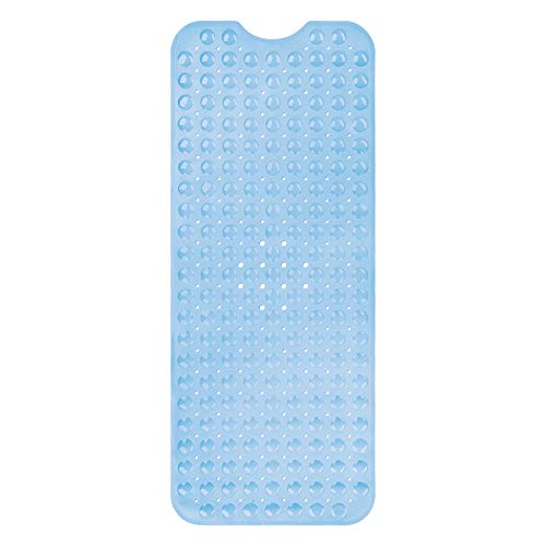 Circul Badewannenmatte 100 x 41 cm hellblau modern eckig mit Noppen und Abflussausparung von Circul
