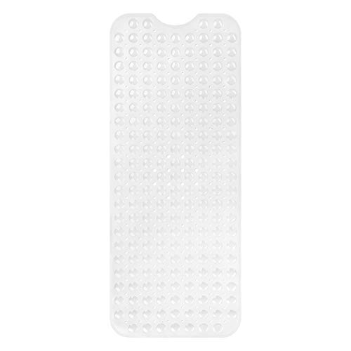Circul Badewannenmatte 100 x 41 cm weiß modern eckig mit Noppen und Abflussausparung von Circul