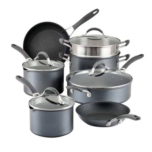 Circulon A1-Serie mit ScratchDefense 11-teiliges Kochgeschirr-Set, Grau von Circulon
