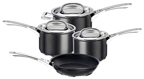 Circulon Infinite topfset induktion 4 teilig - Antihaft-Töpfe und kochtopf set mit Edelstahldeckeln und griffen, hochwertigem spülmaschinenfestem Kochgeschirr, schwarz von Circulon Infinite