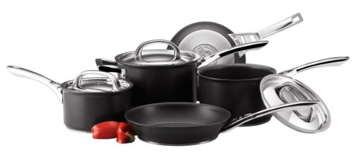 Circulon Infinite topfset induktion 5 teilig - Antihaft-Töpfe und kochtopf set mit Edelstahldeckeln und griffen, hochwertigem spülmaschinenfestem Kochgeschirr, schwarz von Circulon Infinite