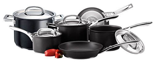 Circulon Infinite topfset induktion 6 teilig - Antihaft-Töpfe und kochtopf set mit Edelstahldeckeln und griffen, hochwertigem spülmaschinenfestem Kochgeschirr, schwarz von Circulon Infinite