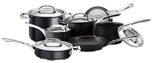 Circulon Infinite topfset induktion 7 teilig - Antihaft-Töpfe und kochtopf set mit Edelstahldeckeln und griffen, hochwertigem spülmaschinenfestem Kochgeschirr, schwarz von Circulon Infinite