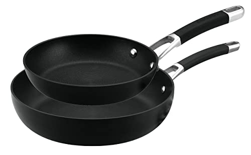 Circulon Premier Professionelles Pfannenset Induktion - Bratpfanne 2er Set - Antihaft Pfanne - Edelstahlgriff mit Soft Grip - Spülmaschinenfest - Hartanodisiertes Aluminium, Kochgeschirr Schwarz von Circulon