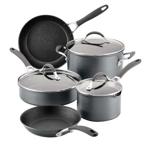 Circulon Scratch Defense Induction Hob Pan Set of 5 - Töpfe und Pfannen Set mit Extreme Non Stick, Spülmaschinen- und Backofenfestem Kochgeschirr, Graphite Pewter Finish von Circulon