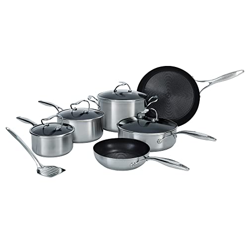 Circulon SteelShield Edelstahl Topfset Induktion 6-Teilig mit Bratpfanne, Sauteuse & Bonus Pfannenwender - Töpfe Set - Edelstahl - Spülmaschinenfest - Stay-Cool-Griffe und Glasdeckel Circulon SteelShield Edelstahl Topfset Induktion 6-Teilig mit Bratpfanne, Sauteuse & Bonus Pfannenwender - Töpfe Set - Edelstahl - Spülmaschinenfest - Stay-Cool-Griffe und Glasdeckel von Circulon