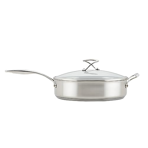 Circulon SteelShield - Schmorpfanne Induktion 30cm - Edelstahl Sautépfanne Mit Deckel 4,7 Liter, Spülmaschinenfest - Stay-CoolGriffe und Glasdeckel, von Circulon