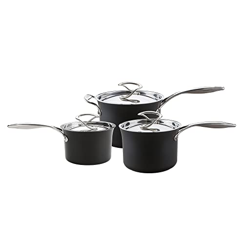 Circulon Style Hard Anodised Saucepan Set, 3pce von Circulon