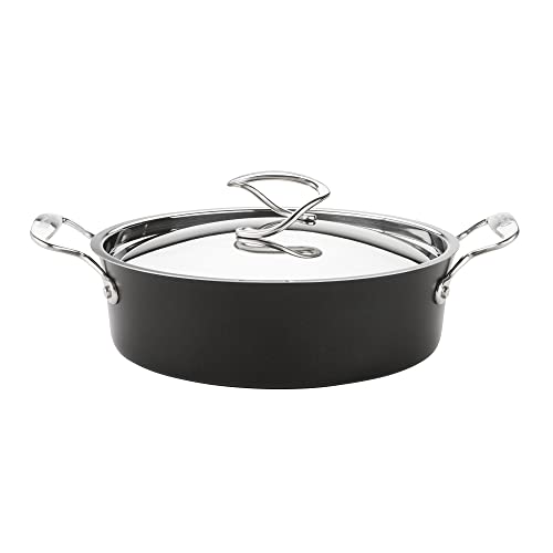Circulon Style Induction Saute Pan with Lid 27cm - Non Stick Saute Pan with Stainless Steel Lid & Handles, Dishwasher Safe Cookware with Triple Layer Non Stick Coating, Black von Circulon