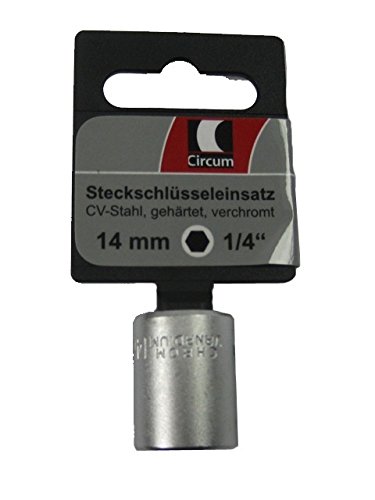 Nuss Steckschlüssel- Einsatz 14mm 6-kant 1/4' 14 mm Markenware von Circum